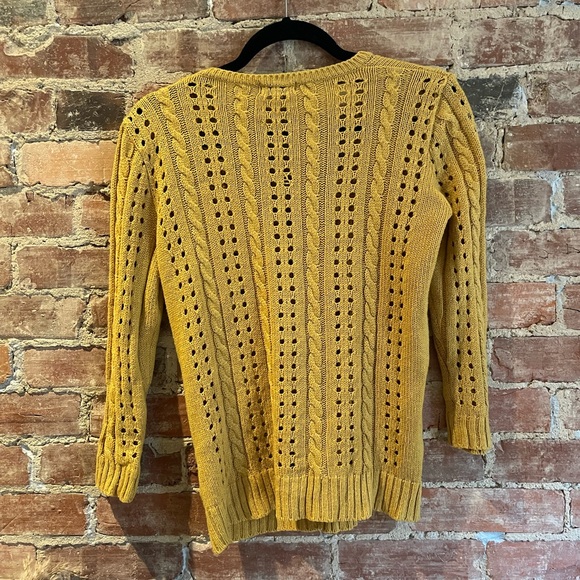 Open Knit Mustard Cardigan (M) - Picture 2 of 4